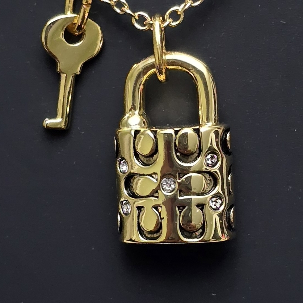 Coach Quilted Padlock Necklace - Picture 3 of 5